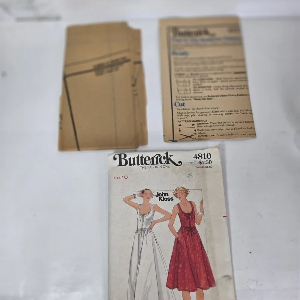 Vtg 70s Butterick 4810 John Kloss Dress Pattern Sz 10 Boho Maxi Slip Uncut